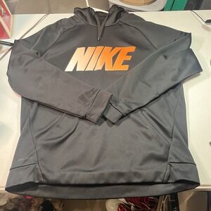 Nike Men's Hoodie Size Large Black Neon EUC